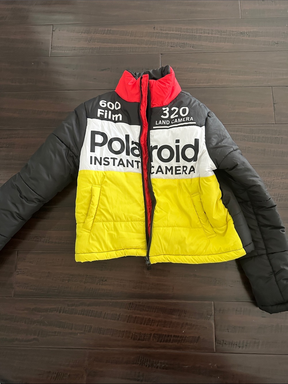 Polaroid Colorblock Puffer Jacket - Yellow/Black/Red